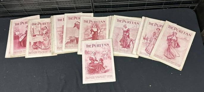 (17) copies of ( THE PURITAN ) magazines, mostly 1897, some covers better than others, most all: (17) copies of ( THE PURITAN ) magazines, mostly 1897, some covers better than others, most all intact....just as we found them. From estate of old time ephemera dealer in Hudson Valley, lots of her