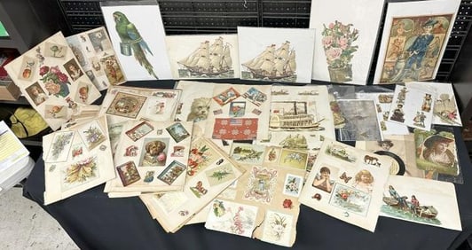 Hundreds & Hundreds of Victorian die cuts, some on album pages, good variety, just as we found them,