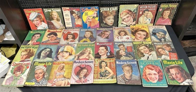 (32) early MOVIE related magazines, wonderful covers, a few loose covers, some tattered, more: (32) early MOVIE related magazines, wonderful covers, a few loose covers, some tattered, more beetter than not....From estate of old time ephemera dealer in Hudson Valley, lots of her items still have