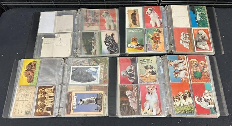 (4) albums of DOG postcards, looks like most from 50's and 60's give or take....a few hundred or (1 of 10)