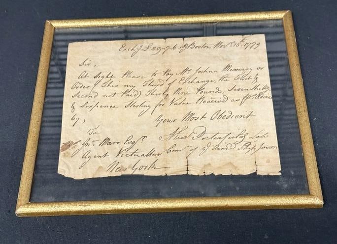 1779 Revolutionary War Loyalist signed Document ( Alexander Porterfield ), Bill of Exchange..Captain (1 of 4)