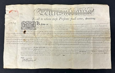 1801 THOMAS McKEAN Indenture….signed and dated….From historical ephemera collection we are