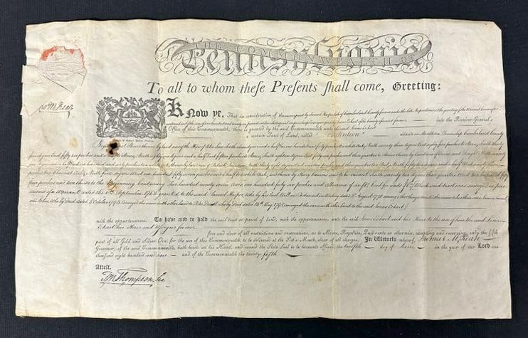 1801 THOMAS McKEAN Indenture….signed and dated….From historical ephemera collection we are (1 of 5)