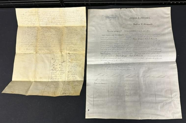 (2) Quaker Marriage Documents ( Maryland 1791 )- Between William Morgan & Sarah Price dated March (1 of 9)