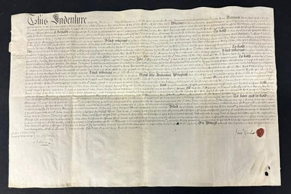 ( 1724 ) Vellum Pennsylvania Indenture, From historical ephemera collection we are selling…