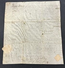 ( 1689 ) Pennsylvania Land Deed William Plumley to Henry Passlon…..From historical ephemera