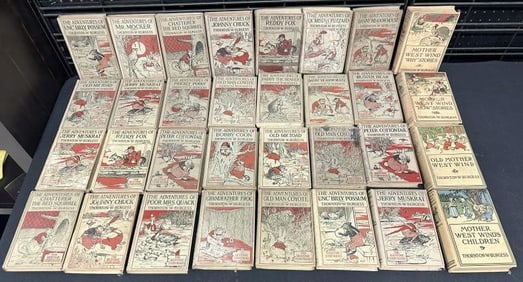 (32) THORNTON W. BURGESS hardcover children's books, circa 1920's, all covers intact, some wear to