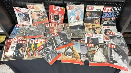 ( 65 ) LIFE Magazines from 1950's to 70's mostly and (3) LOOK Magazines as pictured. Some covers