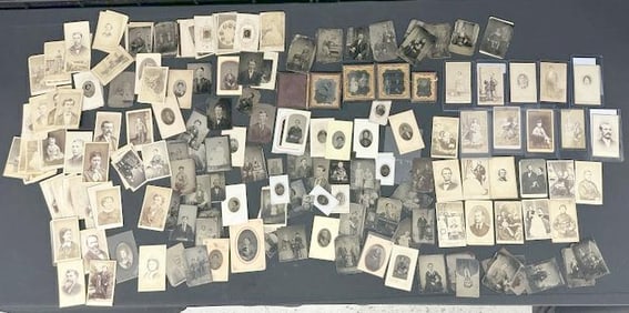 Hundreds & Hundreds of early photographs, including some identified, Lincoln, large man in tuxedo,