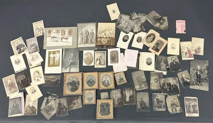 Collection of early photographs, cdv's, tintypes, ambrotypes, a few albumens, came out of (1 of 12)