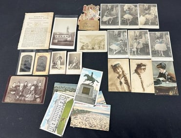 Miscellaneous lot: F. Jay Haynes cabinet card; Mosque cabinet card; 2 Nadar CDVs; Tintype of boywith