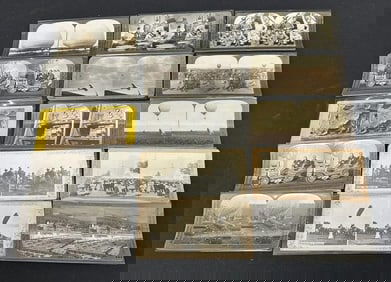 (15) stereoviews consisting of (12) Aviation & Balloon views, & (3) views related to GM Automobiles.