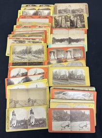 62 US flat mount stereoviews.