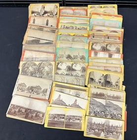 107 US Stereoviews (104 flat mounts, 3 curved). Includes views of MN, CO, FL, DC, MD, NH, MA, CA,NY,