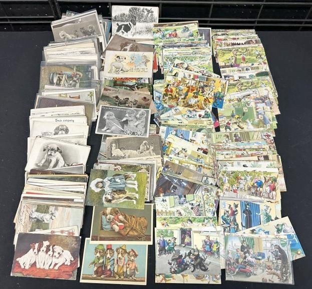 Hundreds & Hundreds of DOG & CAT vintage postcards, great lot for a dealer to sort out....From (1 of 7)