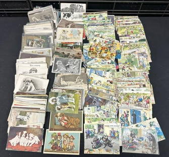 Hundreds & Hundreds of DOG & CAT vintage postcards, great lot for a dealer to sort out....From: Hundreds & Hundreds of DOG & CAT vintage postcards, great lot for a dealer to sort out....From estate of old time ephemera