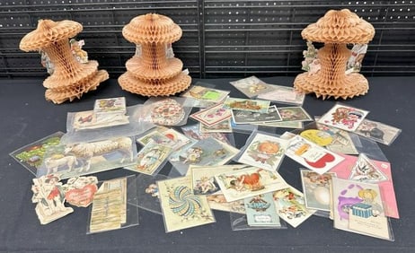 EASTER & VALENTINES DAY lot to include (3) fold outs, postcards & other cards.....From estate of old