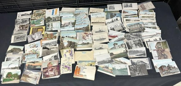 Hundreds & Hundreds of older POSTCARDS, United States, some foreign, lighthouses, ships, trains,