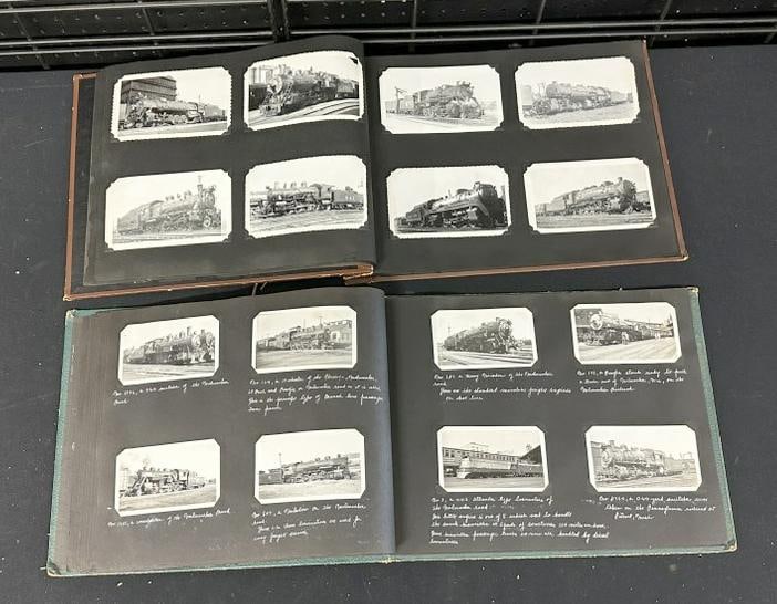 ( 2 ) older large TRAIN PHOTOGRAPH albums, many identifed with details, great lot for a collector or (1 of 16)
