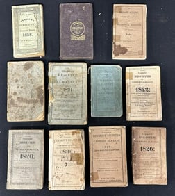 (11 ) assorted VERMONT REGISTERS, 1813-1857…..just as we found them….