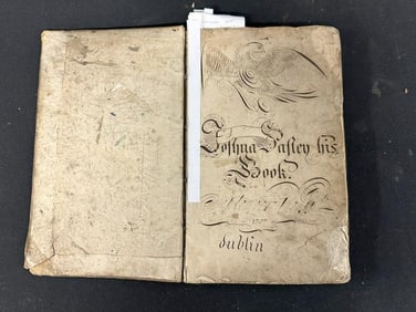 Rare ( 1707 ) Calligraphy Cipher School Book, belonging to Joshua Safely. Approx. ( 50 ) pages, with