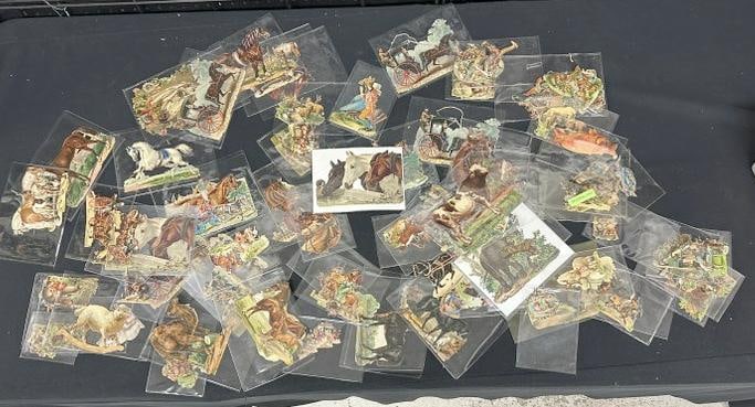Hundreds of Victorian Horses & Animals DIE CUTS, separated, in sleeves….overall nice condition, (1 of 5)