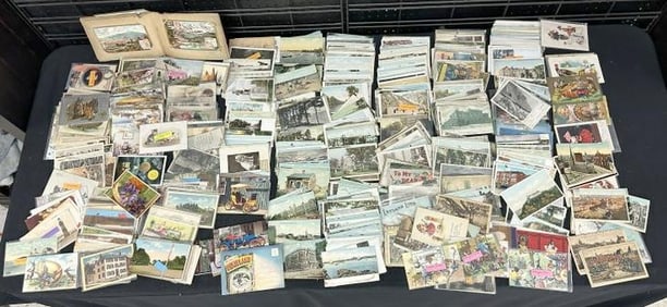 Hundreds & Hundreds older POSTCARDS, mostly U S A, some foreign, holiday, states, animals, cats,