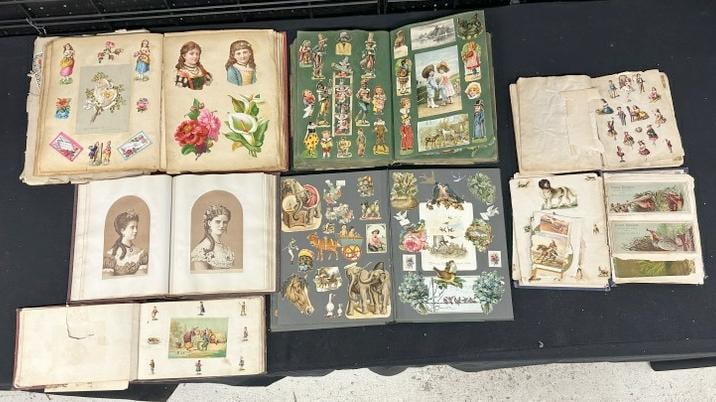( 7 ) Victorian DIE CUTS & LITHOS albums, a lot there, great lot to sort out, album covers are worn (1 of 19)