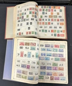 (2) partial STAMP albums, books not full, partially…..From estate of old time ephemera dealer in