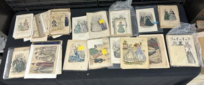 Hundreds & Hundreds of Victorian era FASHION PLATES, great lot to sort out, she had them separated