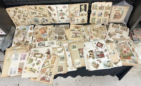 Hundreds & Hundreds 0f Victorian TRADE CARDS, Lithos, and related, on double sided album loose