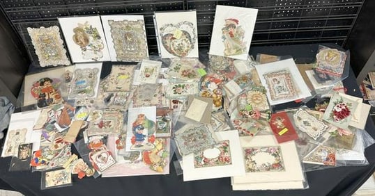 Large lot VALENTINES DAY cards, die cuts, lithos and more….a lot there.....great lot for dealer to