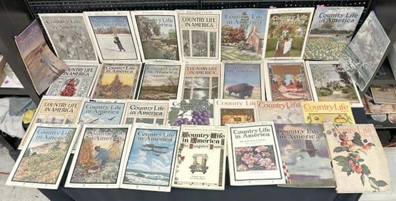 ( 40 ) COUNTRY LIFE & COUNTRY LIFE IN AMERICA early magazines, from 1904 on....covers intact, wear