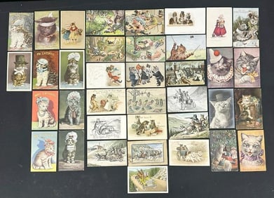 ( 37 ) quality CAT POSTCARDS, including ( 16 ) CATSKILL MTN. cards, overall nice condition, a few