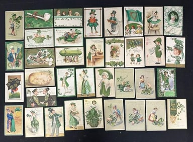 ( 36 ) ST. PATRICKS DAY POSTCARDS, early and nice, some hard to find cards, nice overall condition,