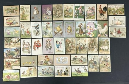 (44 ) Quality EASTER POSTCARDS, turn of century, nice overall condition, with many hard to find
