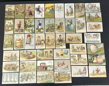 (45 ) Quality EASTER POSTCARDS, turn of century, nice overall condition, with many hard to find