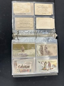 Victorian TRADE CARD album with hundreds of cards, just as we found it....good lot for a dealer to