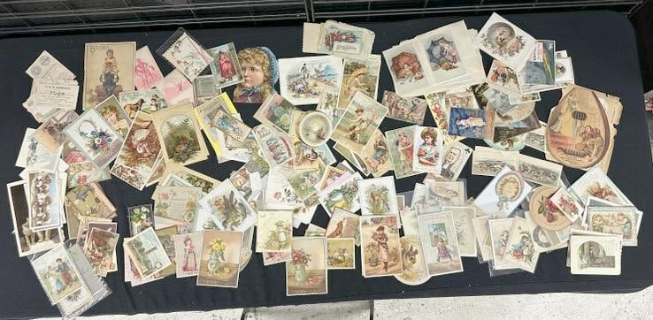 Hundreds of Victorian era TRADE CARDS & Lithos. Very diversified lot, good lot for a dealer to sort: Hundreds of Victorian era TRADE CARDS & Lithos. Very diversified lot, good lot for a dealer to sort out....From estate of old time ephemera dealer in Hudson Valley, lots of her items still have invent