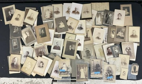 Lot of Cabinet Cards, albumens, a few cdv's, all portraits….Good lot for a dealer to sort