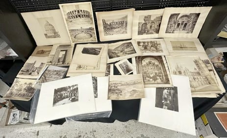 Box of 19th Century Travel Photography. Mostly Larger Format Albumen prints. Throughout Europe,