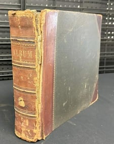 Large travel album 19 th century Italy with 100 Photographs on 100 pages. Scenes and Artwork.Album