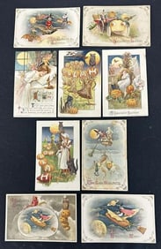 ( 9 ) JOHN WINSCH early HALLOWEEN POSTCARDS, nice overall condition…..From Postcard collection