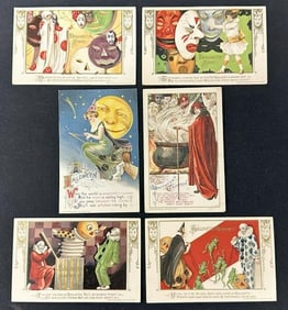 ( 6 ) John Winsch HALLOWEEN POSTCARDS, hard to find, nice overall condition….From Postcard