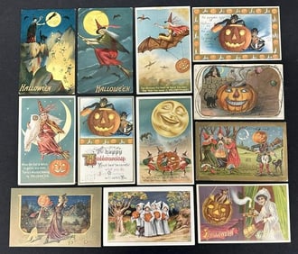 ( 12 ) high end HALLOWEEN POSTCARDS, including John Winsch & others….nice overall condition, some