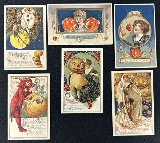 ( 6 ) John Winsch quality HALLOWEEN POSTCARDS, nice overall condition….hard to find cards...From (1 of 5)