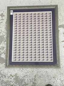 Framed full sheet ( 1934 ) 3 cent stamps ( 200 stamps in sheet ), nicely framed and matted. Frame