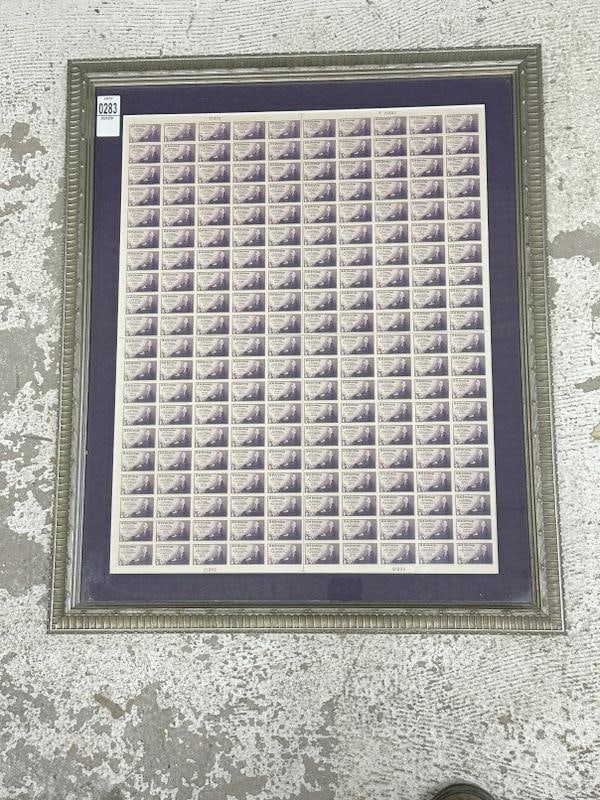 Framed full sheet ( 1934 ) 3 cent stamps ( 200 stamps in sheet ), nicely framed and matted. Frame (1 of 3)