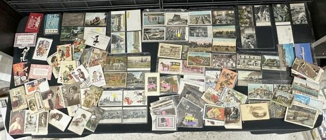 Misc. POSTCARD lot to include, cats, sports, comical, Worlds Fair, horse & wagons, Hudson River