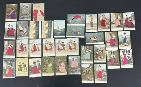 ( 35 ) Silks POSTCARDS, overall very nice condition….From estate of old time ephemera dealer in